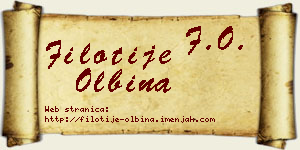 Filotije Olbina vizit kartica